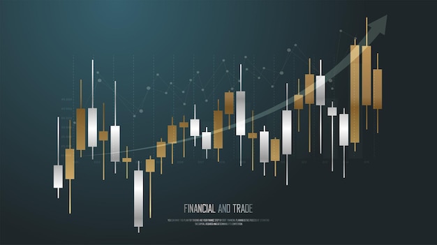 Trendlijn van Trading staafdiagram, een beurstrend en forex trading staafdiagrammen conceptontwerp