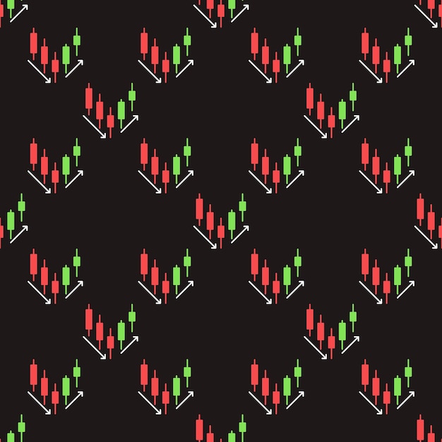 Trendomkering vector Candlestick Chart naadloos patroon