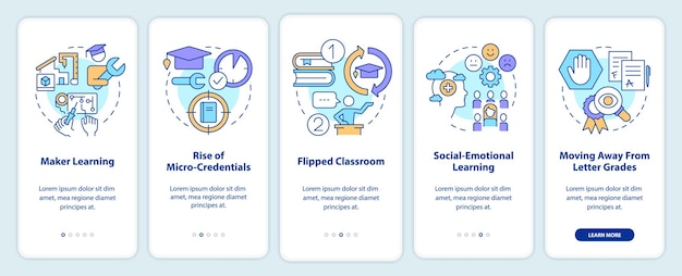 Trends in education onboarding mobile app screen