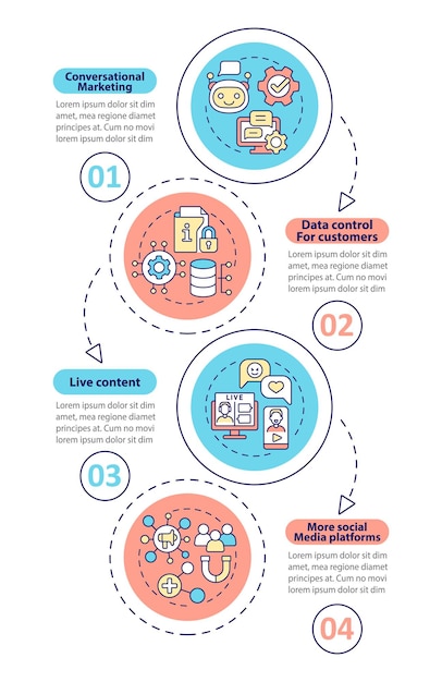 현대 마케팅 수직 infographic 템플릿의 동향