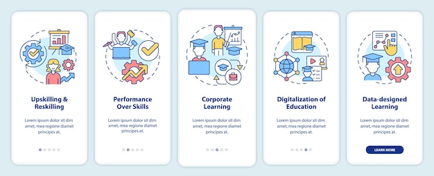 Trends in skill development onboarding mobile app screen