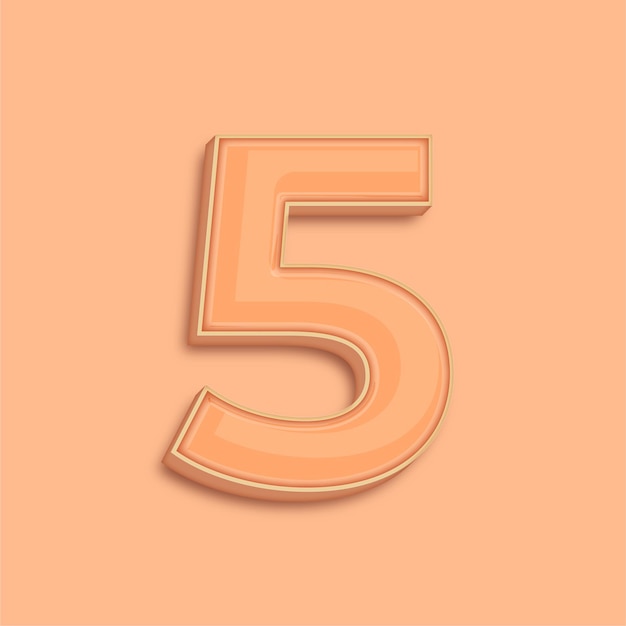 Модерный 3D Peach Fuzz Цвет номер 5 Икона с фоном