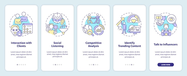 Trendspotting-tips onboarding mobiele app-scherm