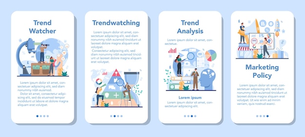 Set di banner per applicazioni mobili trendwatcher