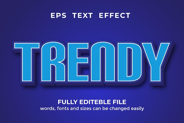 Effetto di testo 3d alla moda modificabile stile di testo moderno