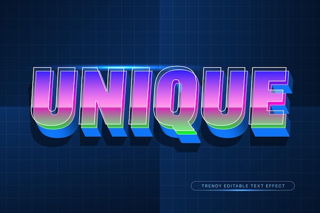 Vector trendy 3d text effect