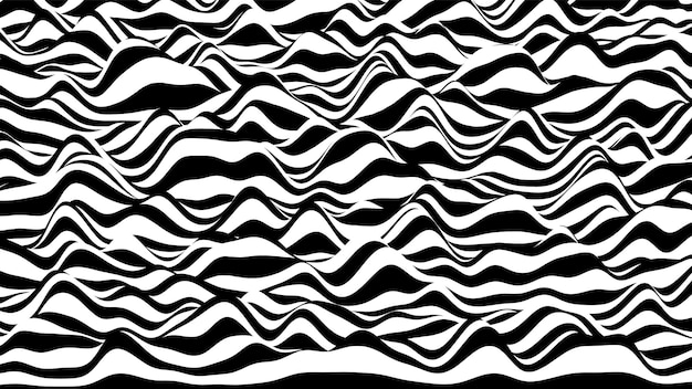 Trendy 3D zebra black and white stripes distorted backdrop