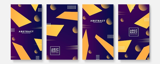 Trendy abstract art templates with gradient and geometric elements. Suitable for social media posts, mobile apps, banners design and web/internet ads. Fashion backgrounds.