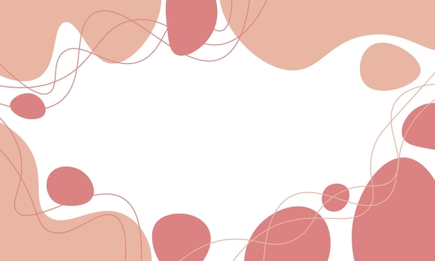 Trendy abstract background with pink shapes and lines