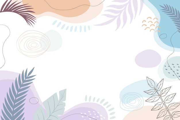 Trendy Abstract background with Shapes and floral element in Neutral Tones Vector illustration