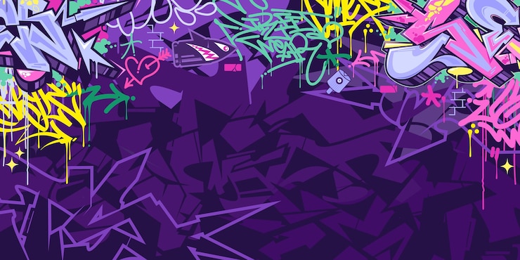 Vector trendy abstract colorful urban street art graffiti style vector illustration background template