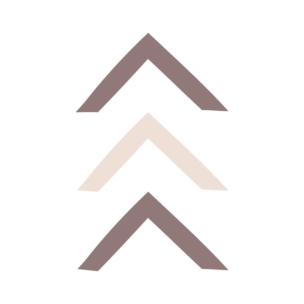 Vector trendy abstract double nordic triangle in minimalist hand drawn style