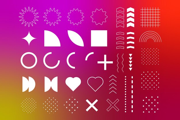 Vector trendy and abstract geometric elements set