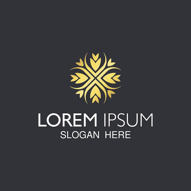 trendy abstract gouden bloem logo-ontwerp.