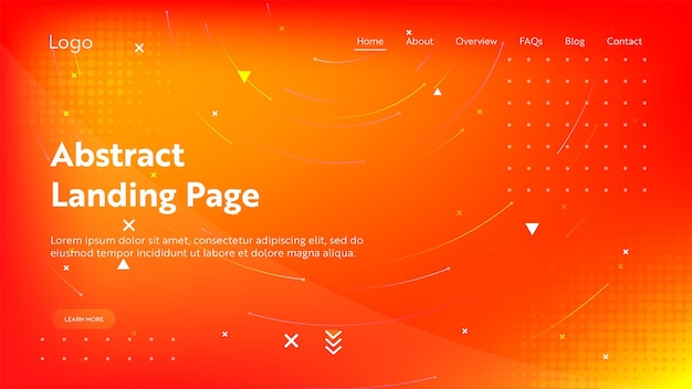 Trendy abstract gradient geometric landing page website design background