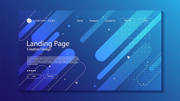 トレンディな抽象的なグラデーション幾何学的なランディングページのウェブサイトのデザインの背景