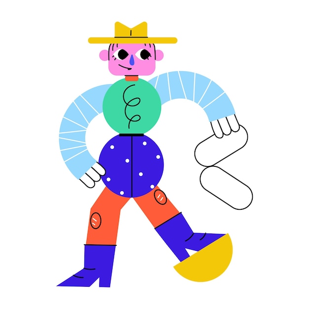 Trendy abstract illustration of circus clown