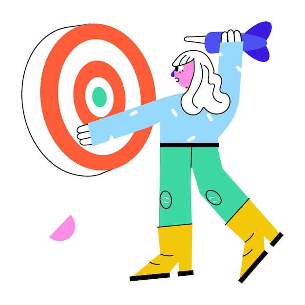 Trendy abstract illustration of person aim