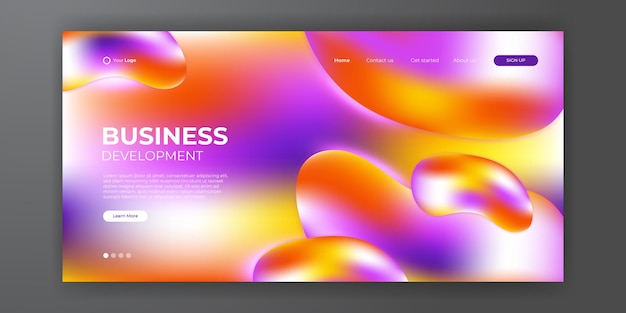 Vector trendy abstract liquid background for your landing page design. minimal background for for website designs. gradient vibrant contrast color