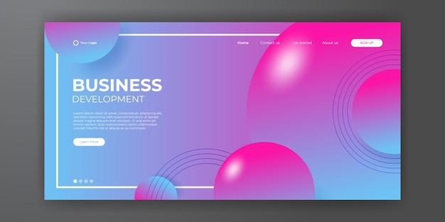 Trendy abstract liquid background for your landing page design. Minimal background for for website designs. Gradient vibrant contrast color