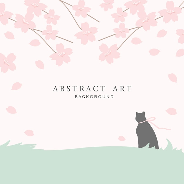 桜FestivalVectorファッションの背景のためのトレンディな抽象的な正方形のアートテンプレート