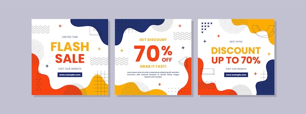 Vector trendy abstract square promotie verkoop voor sociale media post sjabloon