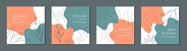 Trendy abstract square template with colorful concept.