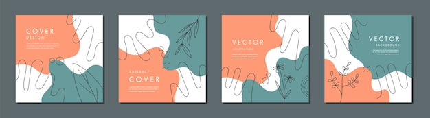 Trendy abstract square template with colorful concept.