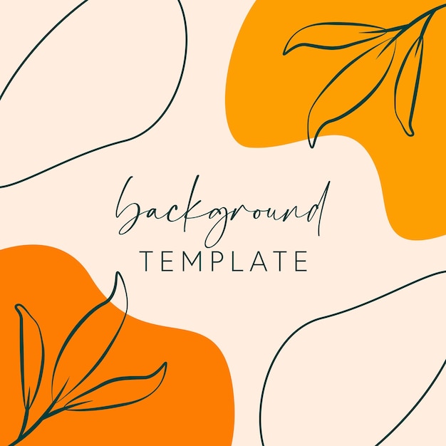 Trendy abstract square templates with leaves flowers and geometric shapes Good for social media