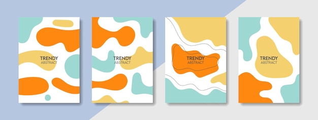 Trendy abstract templates and wavy smooth design