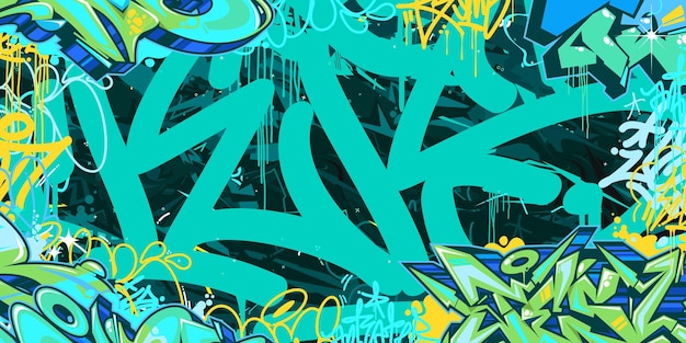 Vettore stile urbano astratto hip hop graffiti street art illustrazione vettoriale sfondo