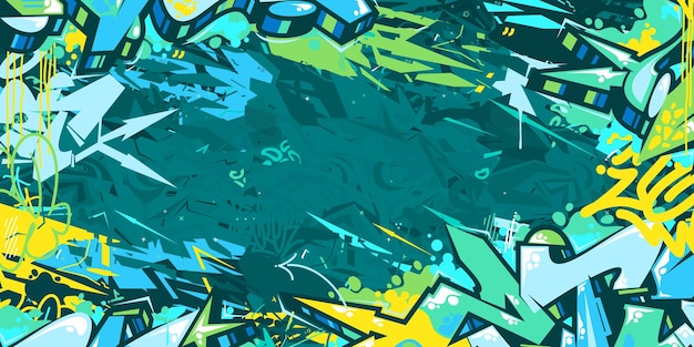 Trendy abstracte stedelijke straatkunst graffiti stijl vector illustratie achtergrond sjabloon