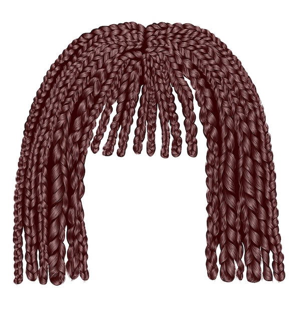 trendy african brown hair cornrows kare with fringe realistic 3d fashion beauty style trendy african hairstyle wig