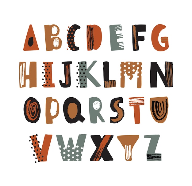 Trendy alphabet font