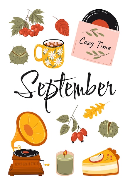 Trendy autumn poster for social media, scrap booking, posters, greeting cards, banners, textiles