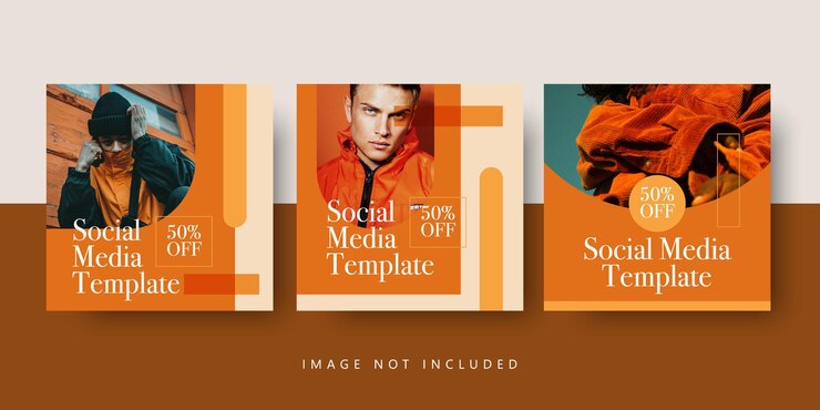 Trendy bewerkbare Instagram-feedsjablonen voor modeverkoop. Bewerkbare berichtsjabloon Social Media Banne