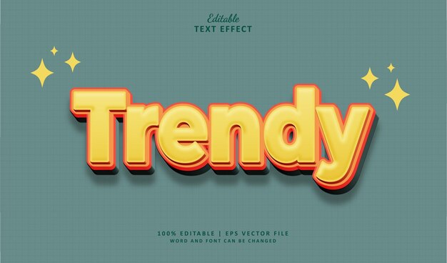Trendy bewerkbare tekst effect 3d kleurrijke vintage retro pop stijl