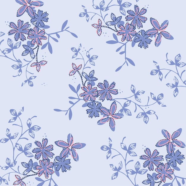 Trendy bloemdessin, naadloze bloemmotief voor mode, wallpapers, print. Liberty-stijl.