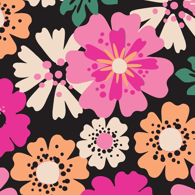 Trendy bloemdessin, naadloze bloemmotief voor mode, wallpapers, print. Liberty-stijl.