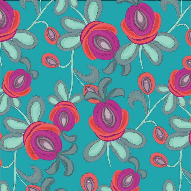 Trendy bloemdessin, naadloze bloemmotief voor mode, wallpapers, print. Liberty-stijl.