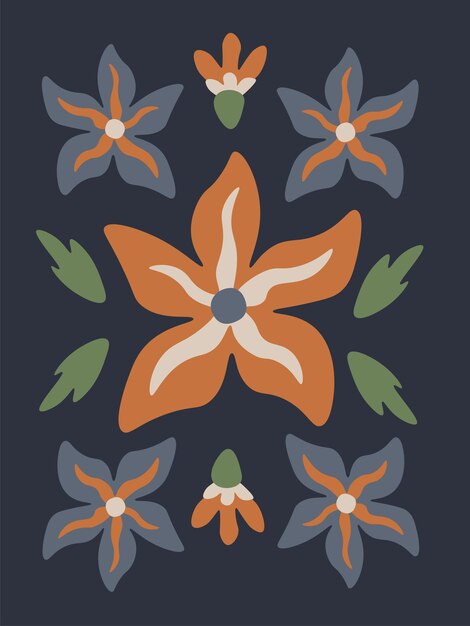 Trendy bloemen vector wenskaart