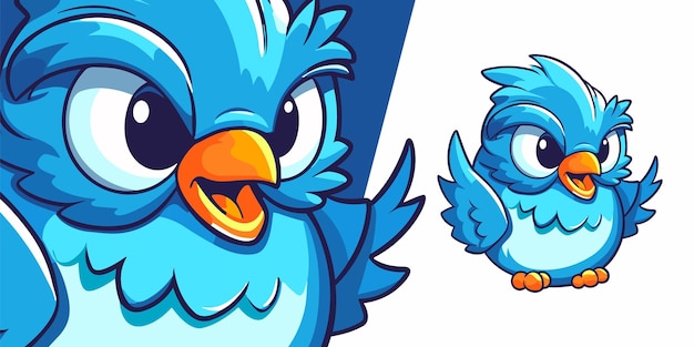 Trendy Blue Bird Mascot Logo Perfect for Esports Sports and Dynamic Tees