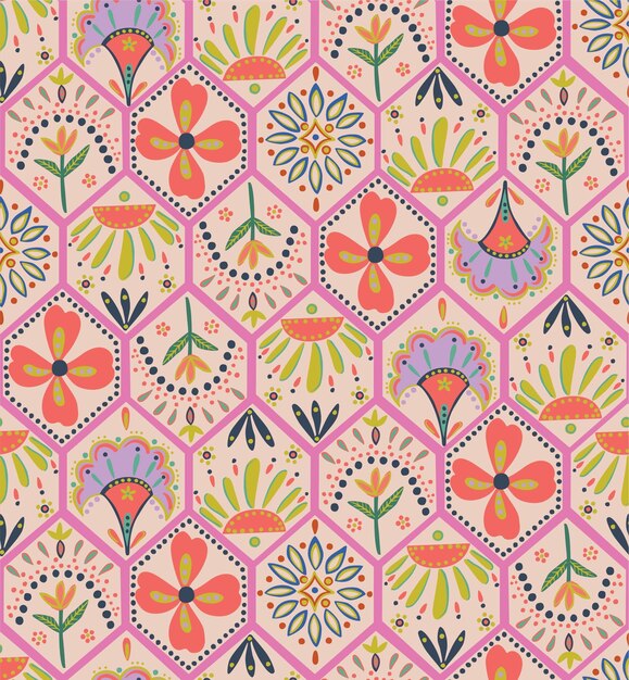 TRENDY BOHEMIAN SEAMLESS PATTERN IN EDITABLE VECTOR