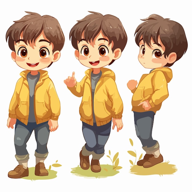 Vector trendy boy's spring fashion illustration