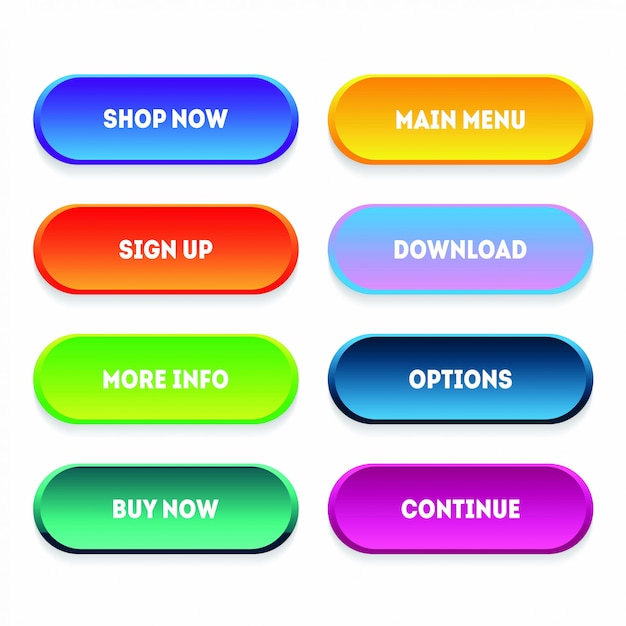 ベクトル webデザインのトレンディなボタン