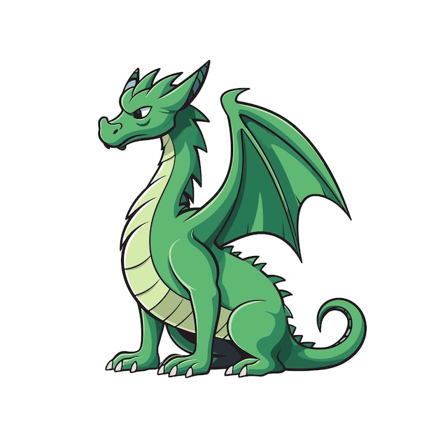 Trendy cartoon piatto stile drago personaggio adesivo logo stilizzato illustrazione vettoriale simbolo nuovo anno