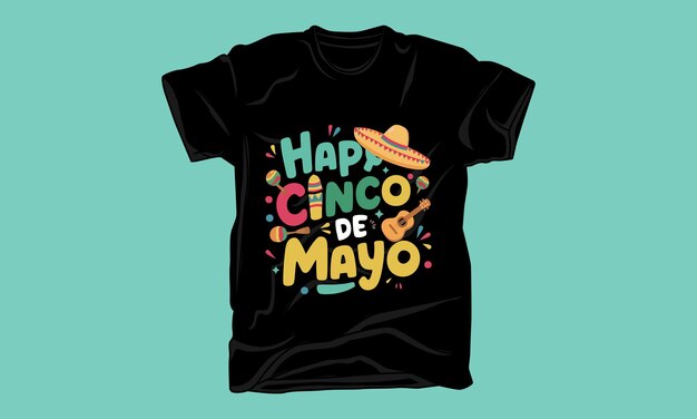 Vector trendy cinco de mayo dag typograqphy grafisch t-shirt ontwerp