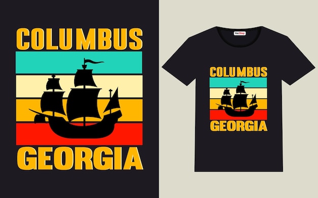 Trendy Columbus-dagtypografie en grafisch t-shirtontwerp