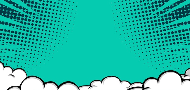 Vector trendy comic background with cloud and star