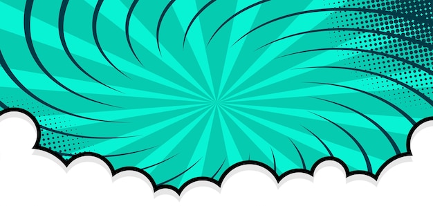 Vector trendy comic background with cloud